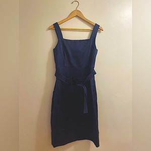 Midnight Blue Strappy Silk Dress